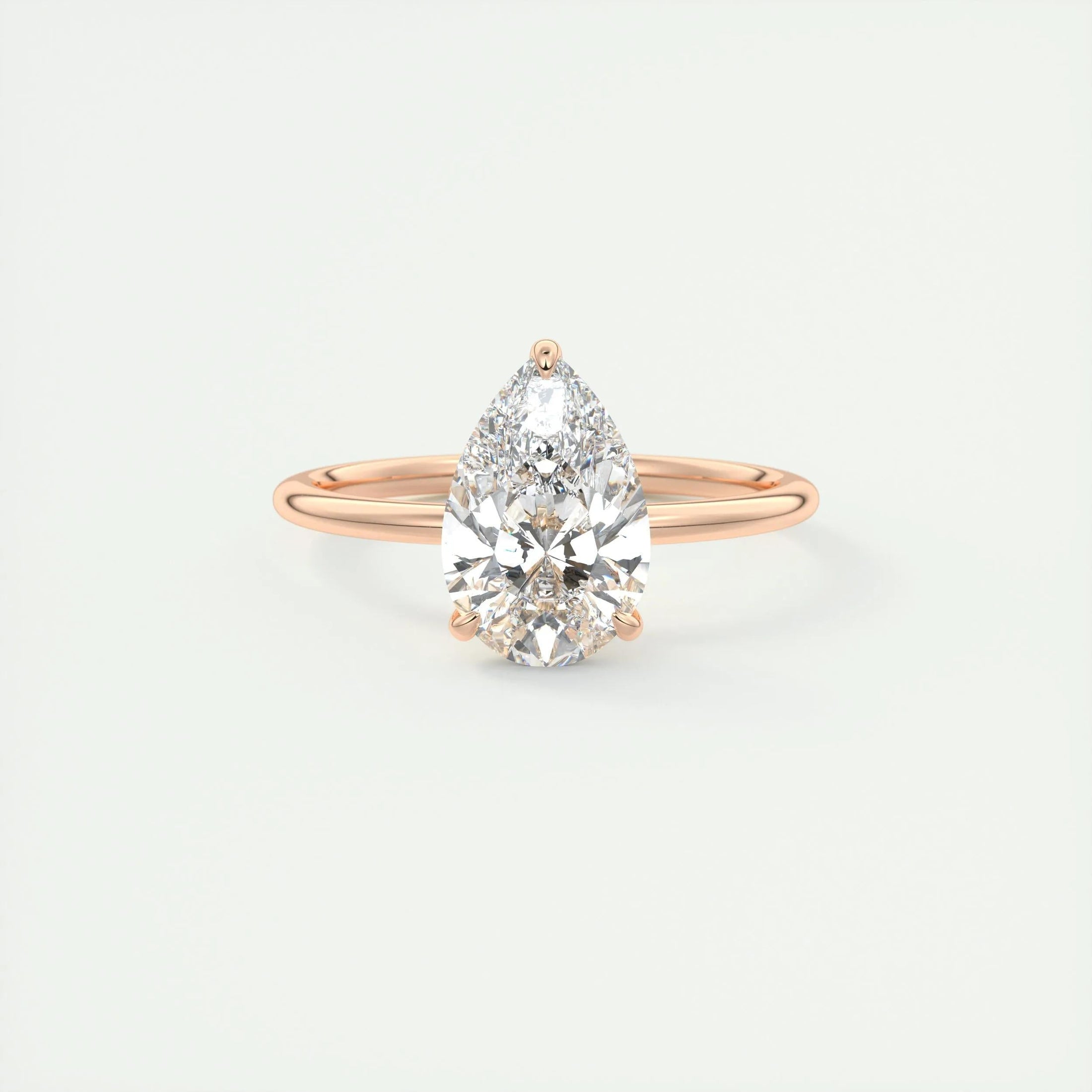 2.0 CT Pear-Shaped Lab Grown Diamond Solitaire Engagement Ring