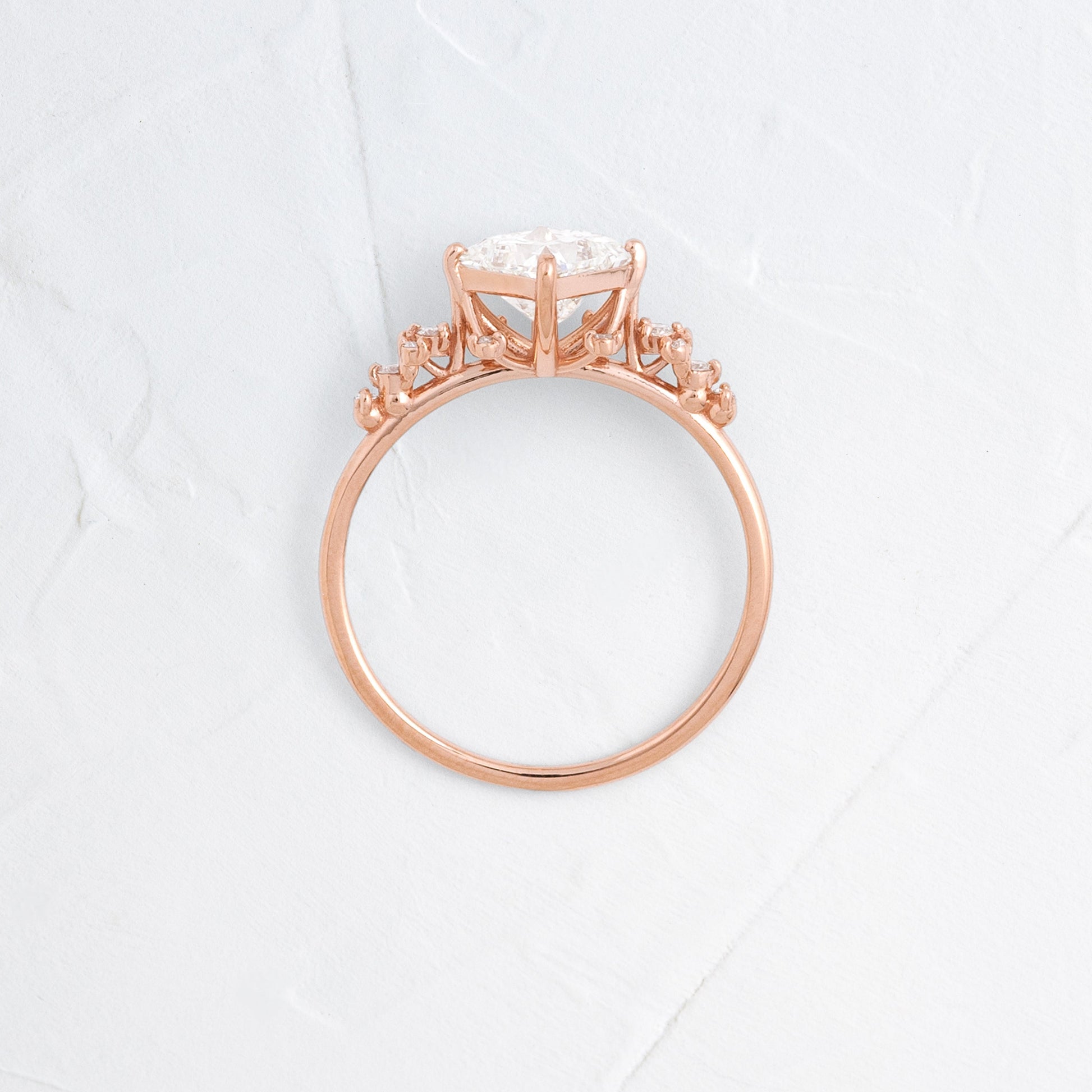 Cluster & Compass Set-Princess Lab Grown Diamond Engagement Ring