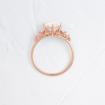 Cluster & Compass Set-Princess Lab Grown Diamond Engagement Ring