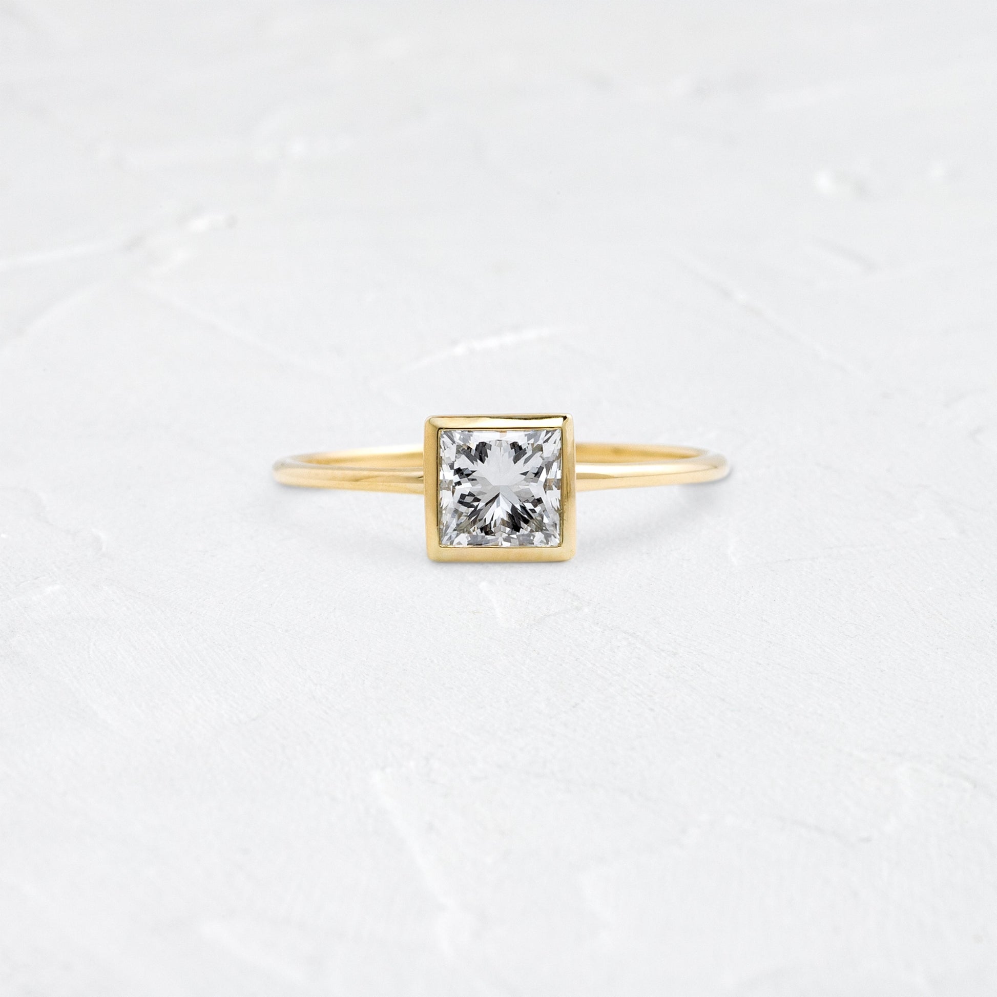 Bezel-Princess Lab Grown Diamond Engagement Ring