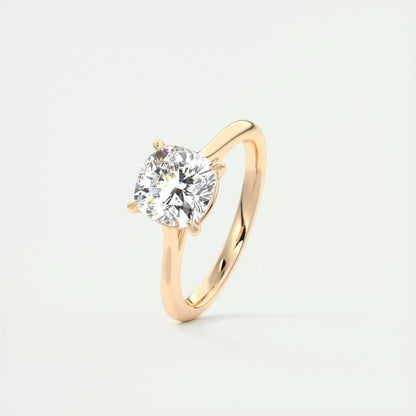 2 CT Cushion Solitaire CVD F/VS1 Diamond Engagement Ring 18