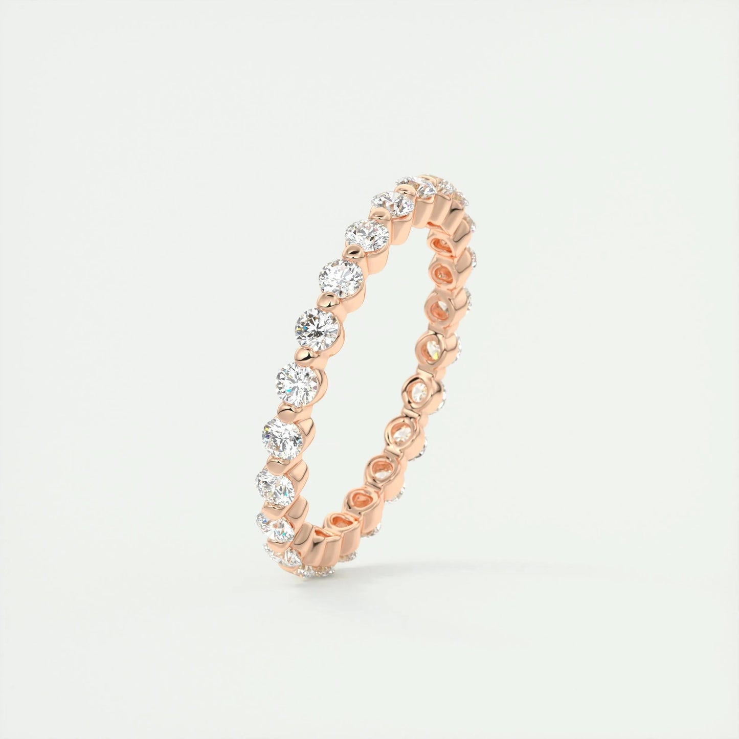 0.69 CT Round Full Eternity CVD EF/VVS Diamond Wedding Band 14