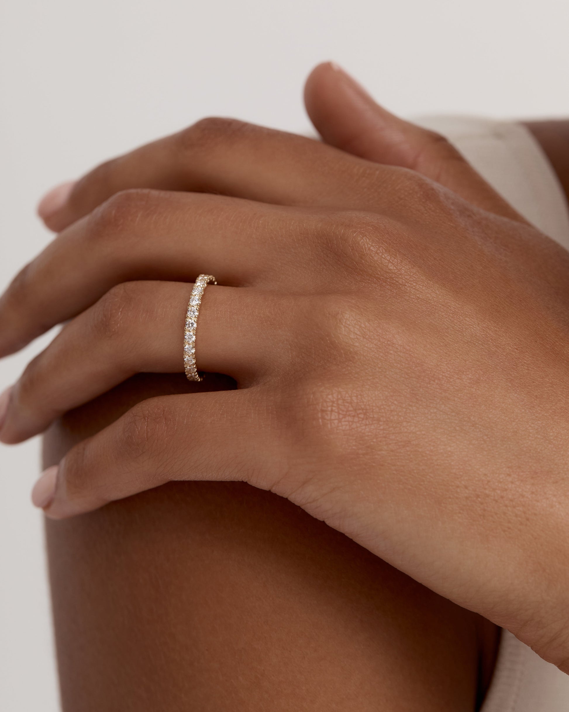 0.50 TCW Round Lab Grown Diamond Eternity Wedding Band 5