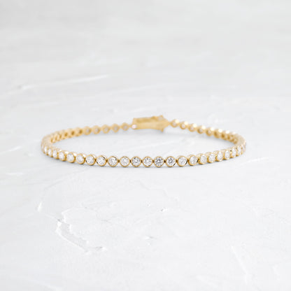 Solitaire Bezel-1.0 CT Oval Lab Grown Diamond Bracelets