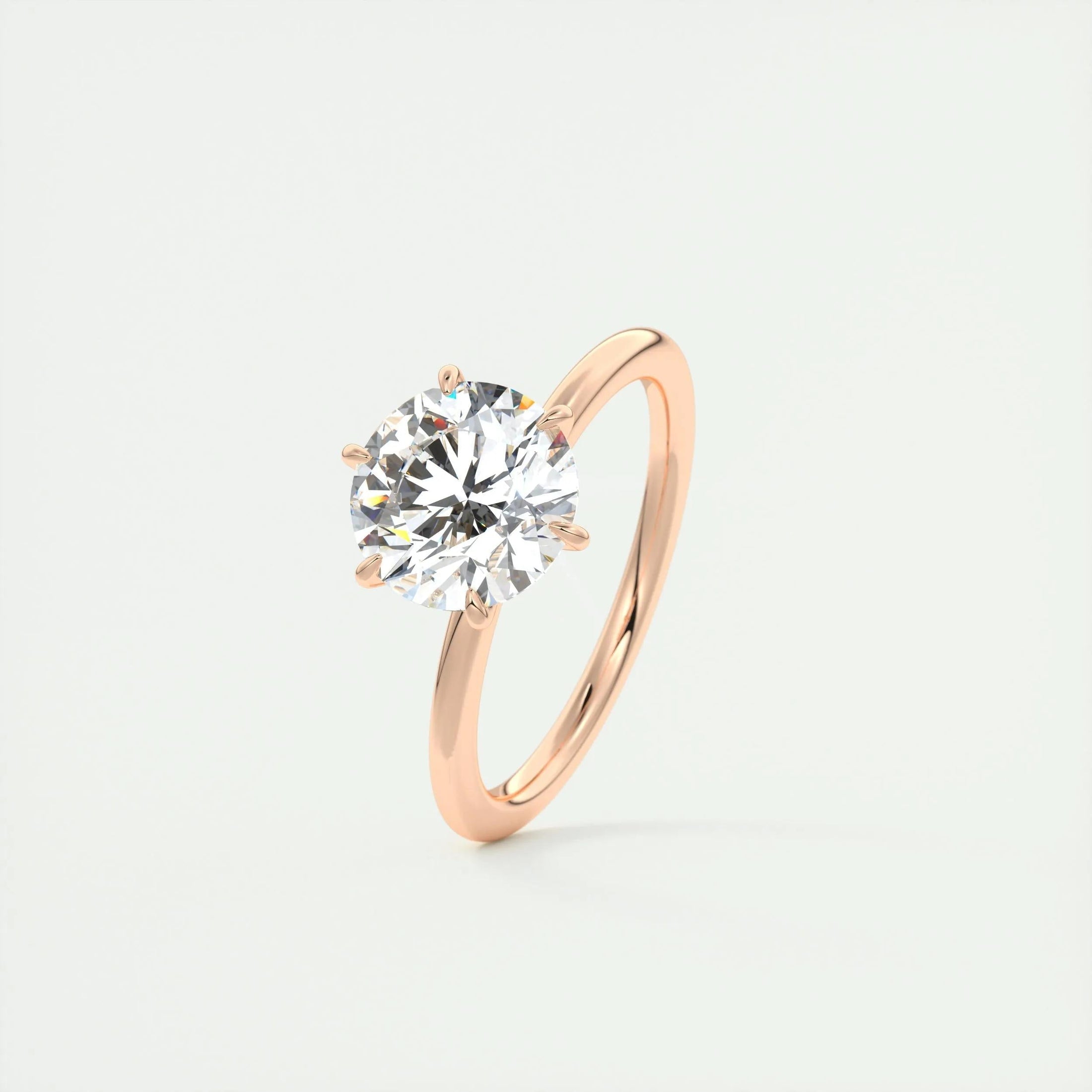 2.0 CT Round Lab Grown Diamond Solitaire Engagement Ring