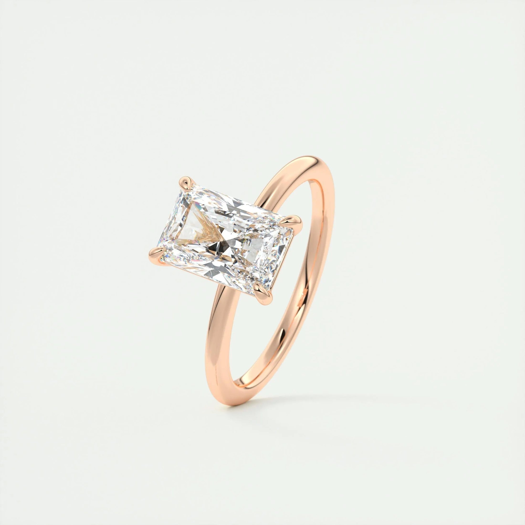 2.0 CT Radiant Cut Lab Grown Diamond Solitaire Engagement Ring