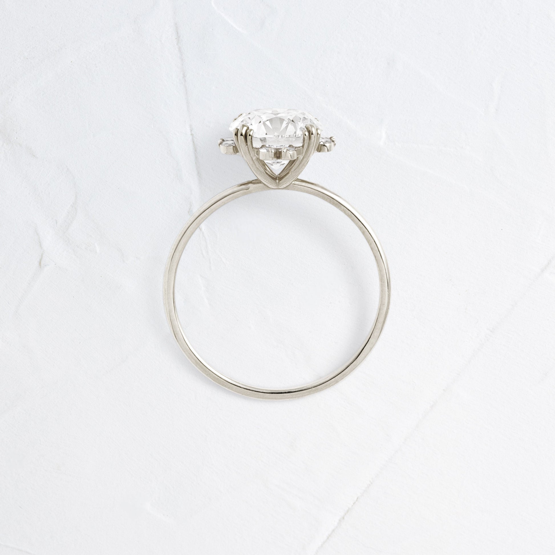 Halo & Triple Prong-Round Lab Grown Diamond Engagement Ring