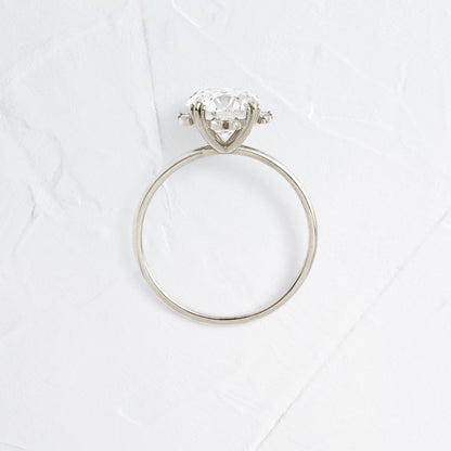 Halo & Triple Prong-Round Lab Grown Diamond Engagement Ring