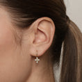 Load image into Gallery viewer, 0.40 TCW Round Lab-Grown Diamond Cross Dangle Earrings
