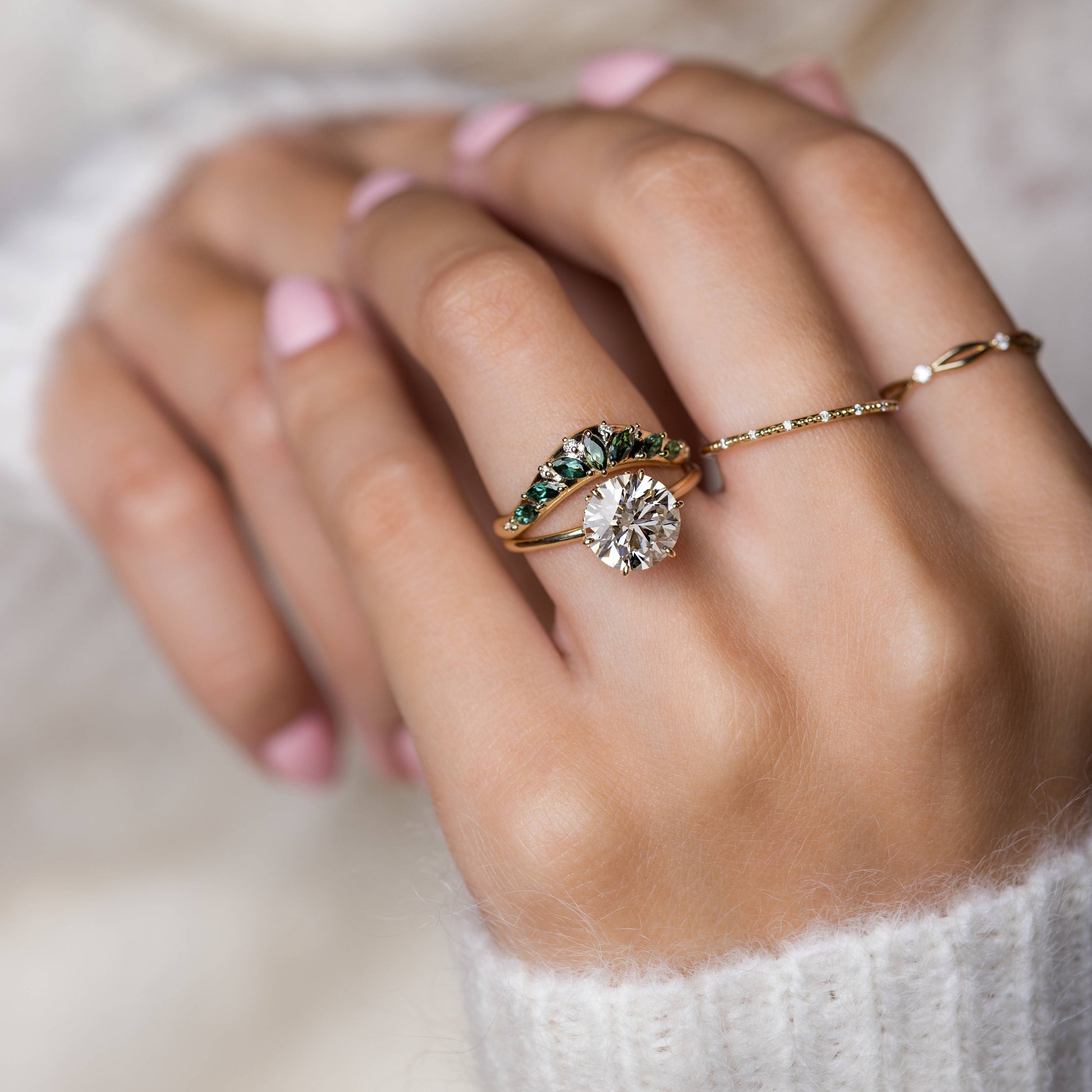 Hidden Halo-Round Lab Grown Diamond Engagement Ring