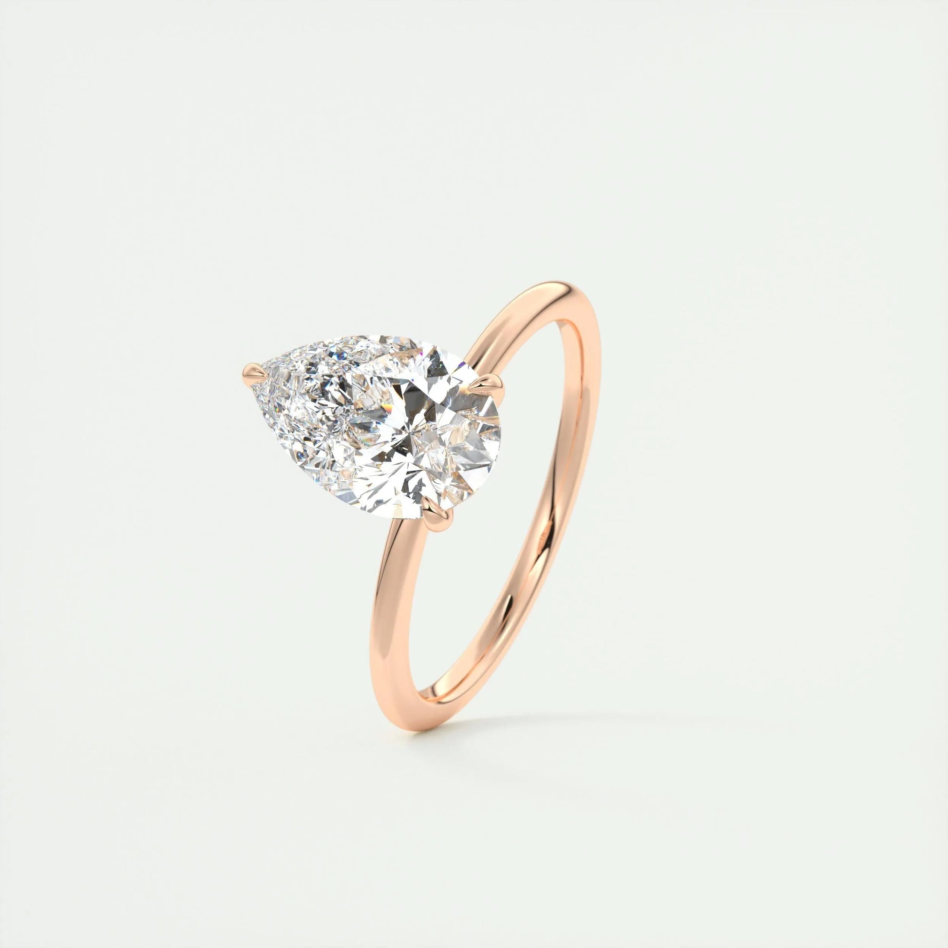 2.0 CT Pear-Shaped Lab Grown Diamond Solitaire Engagement Ring 17