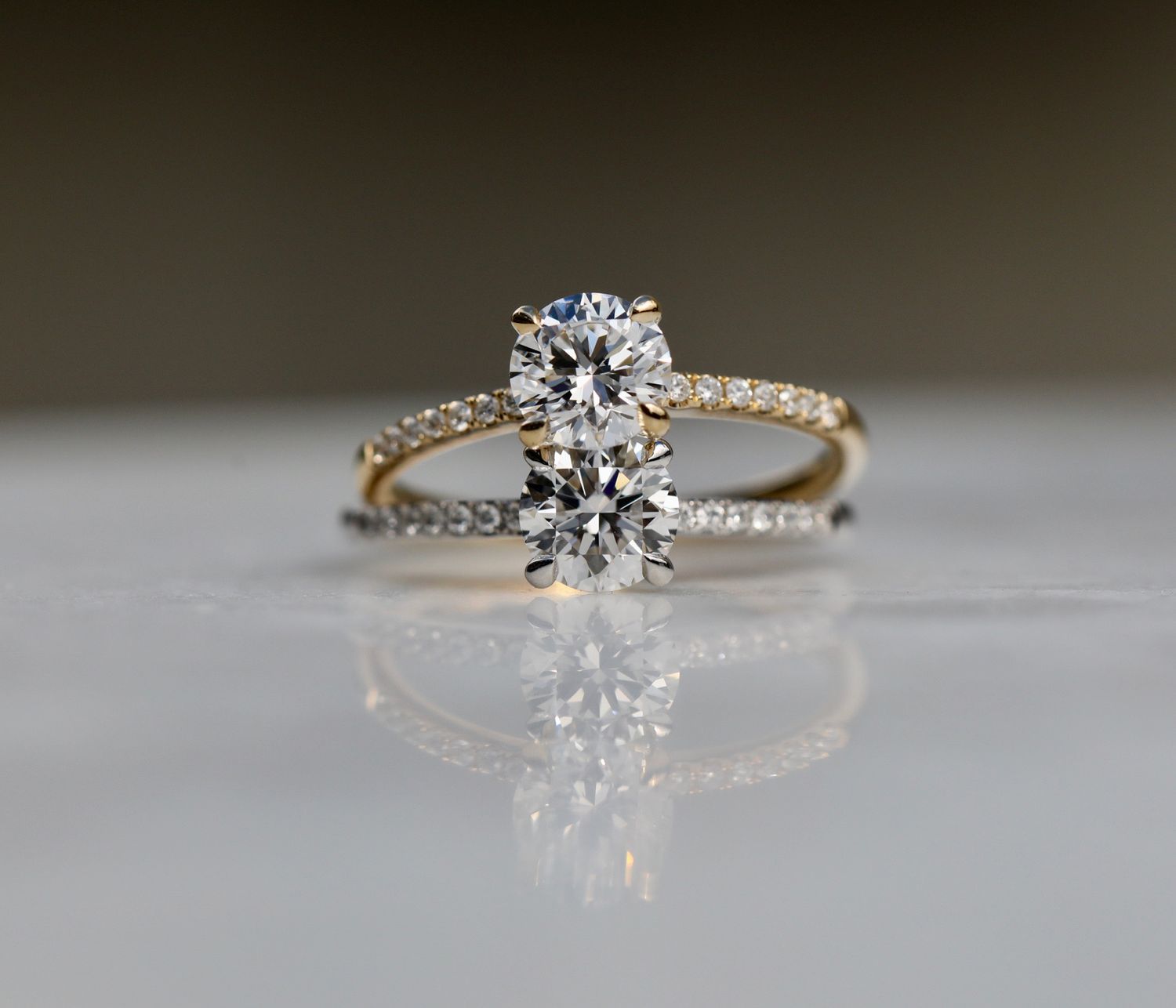 Eternal Elegance: 0.85 CT Round Lab-Grown Diamond Pave Engagement Ring