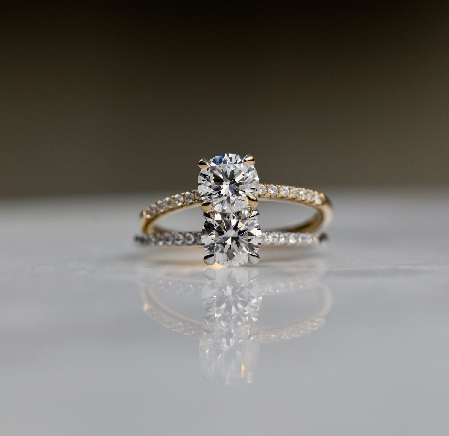 0.85 CT Round Lab-Grown Diamond Pave Engagement Ring