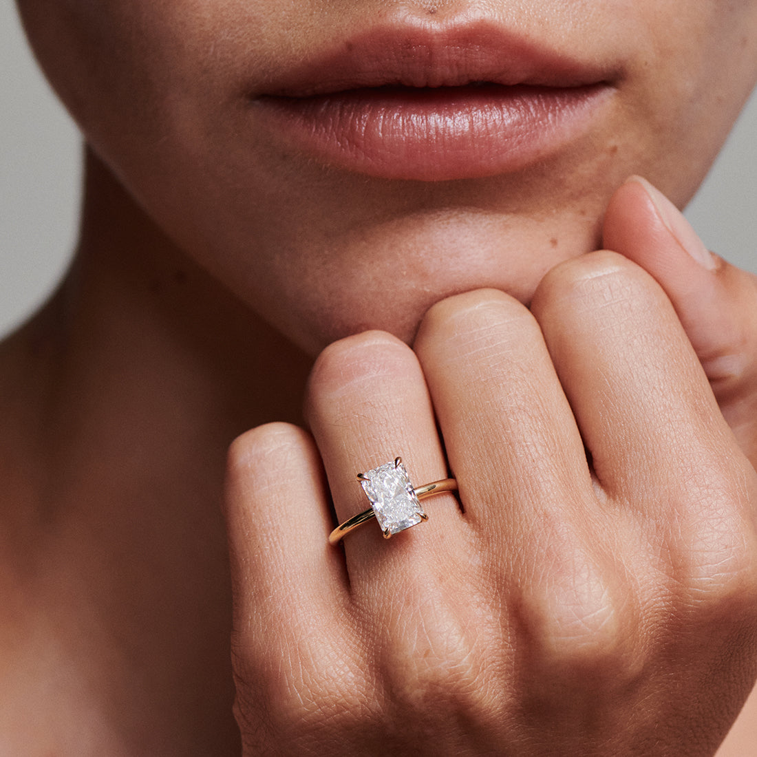 Solitaire-Radiant Lab Grown Diamond Engagement Ring