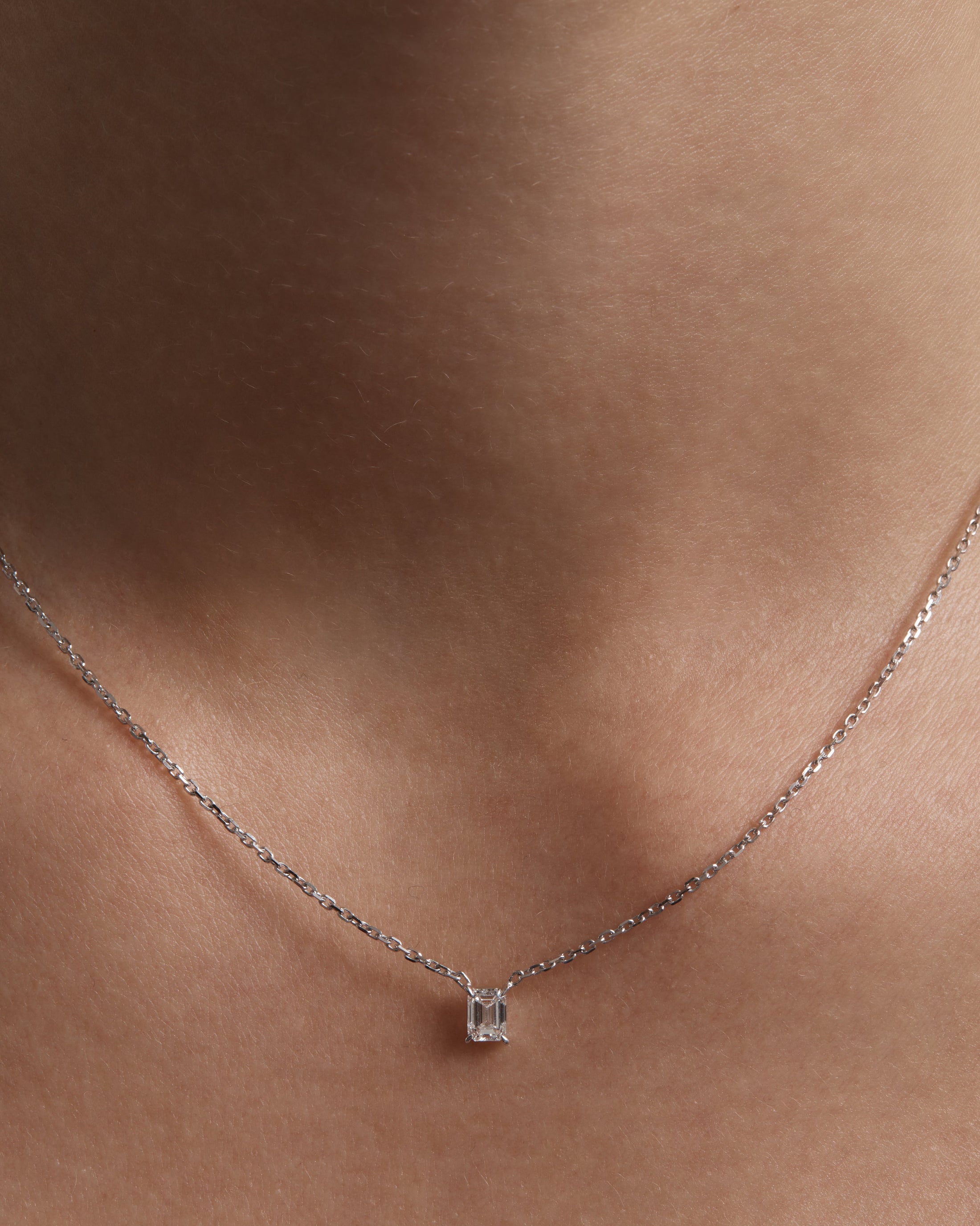 1.0 CT Emerald Lab-Grown Diamond Solitaire Necklace in Luxe Setting 3