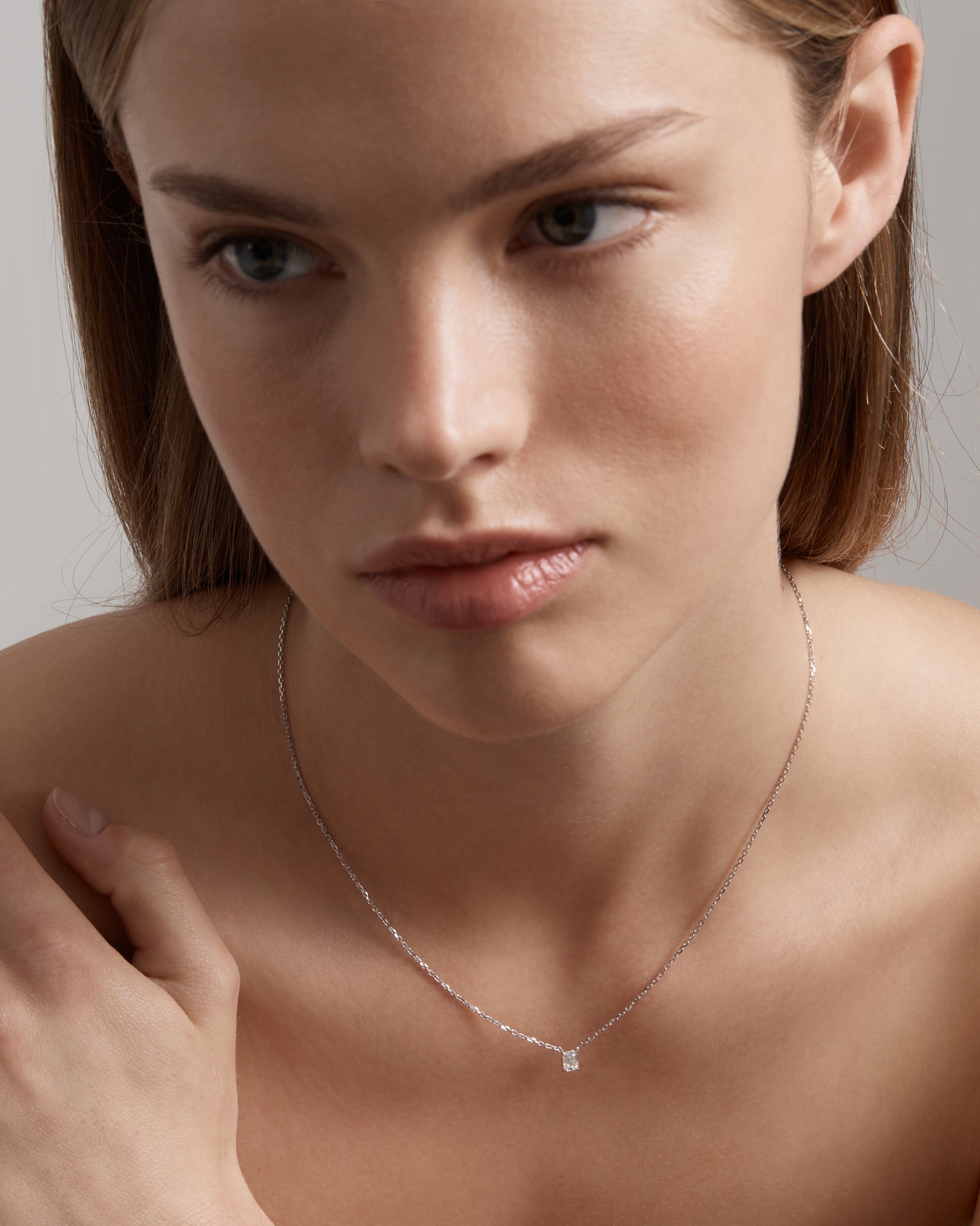 1.0 CT Emerald Lab-Grown Diamond Solitaire Necklace in Luxe Setting 4