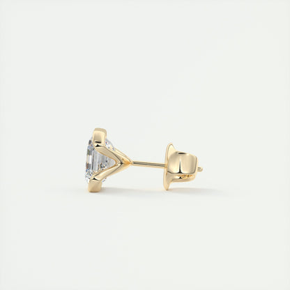 1.0 Carat Asscher Cut Lab Grown Diamond Solitaire Stud Earrings 6