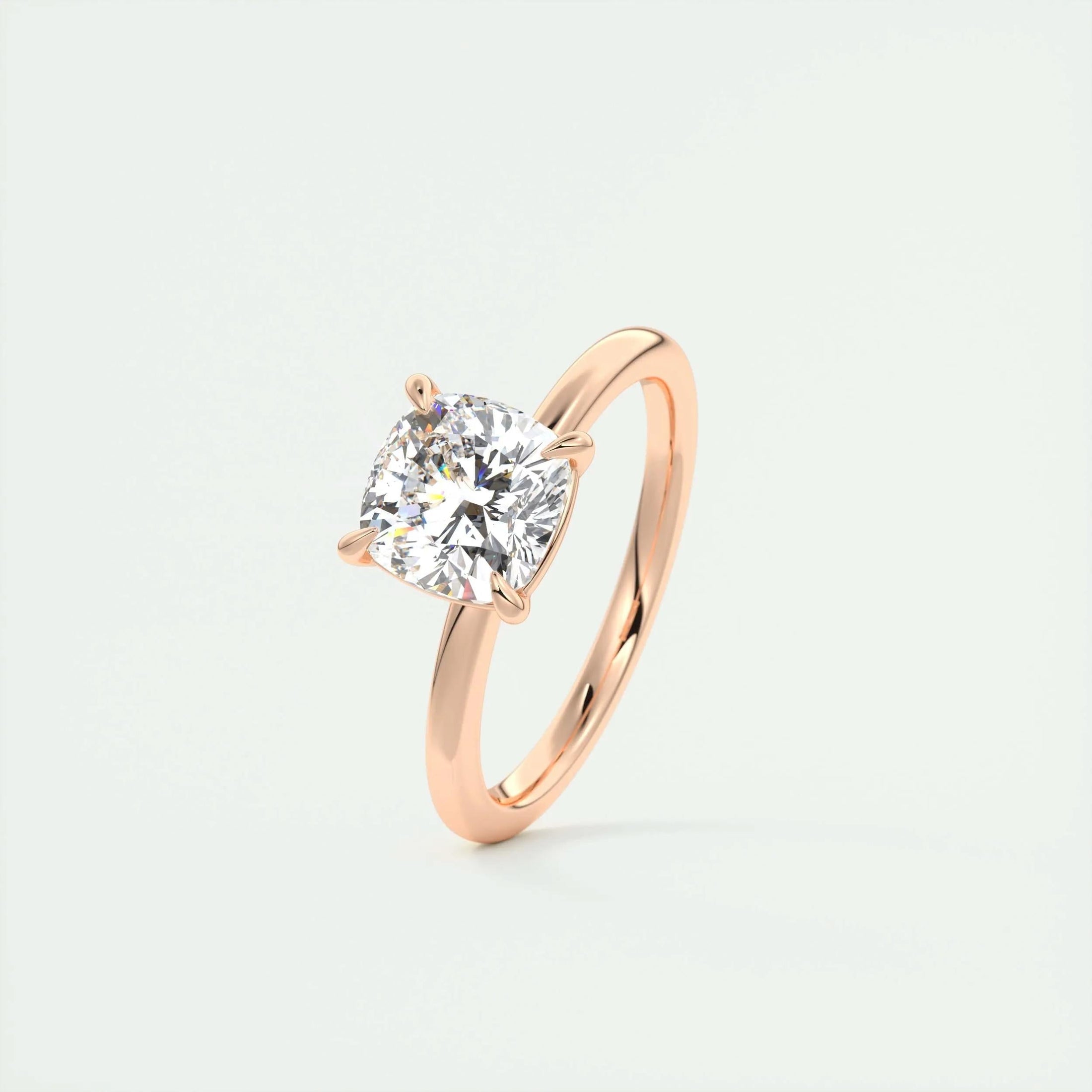 Radiant 2.0 CT Cushion Cut Lab Grown Diamond Solitaire Engagement Ring