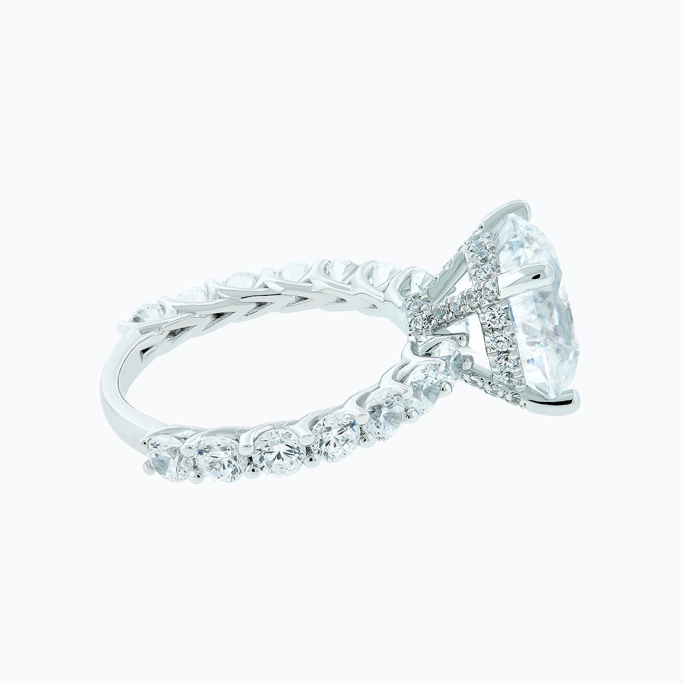 2.0 CT Round Lab-Grown Diamond Hidden Halo Engagement Ring