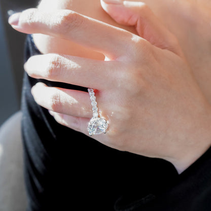2.0 CT Round Lab-Grown Diamond Hidden Halo Engagement Ring 7