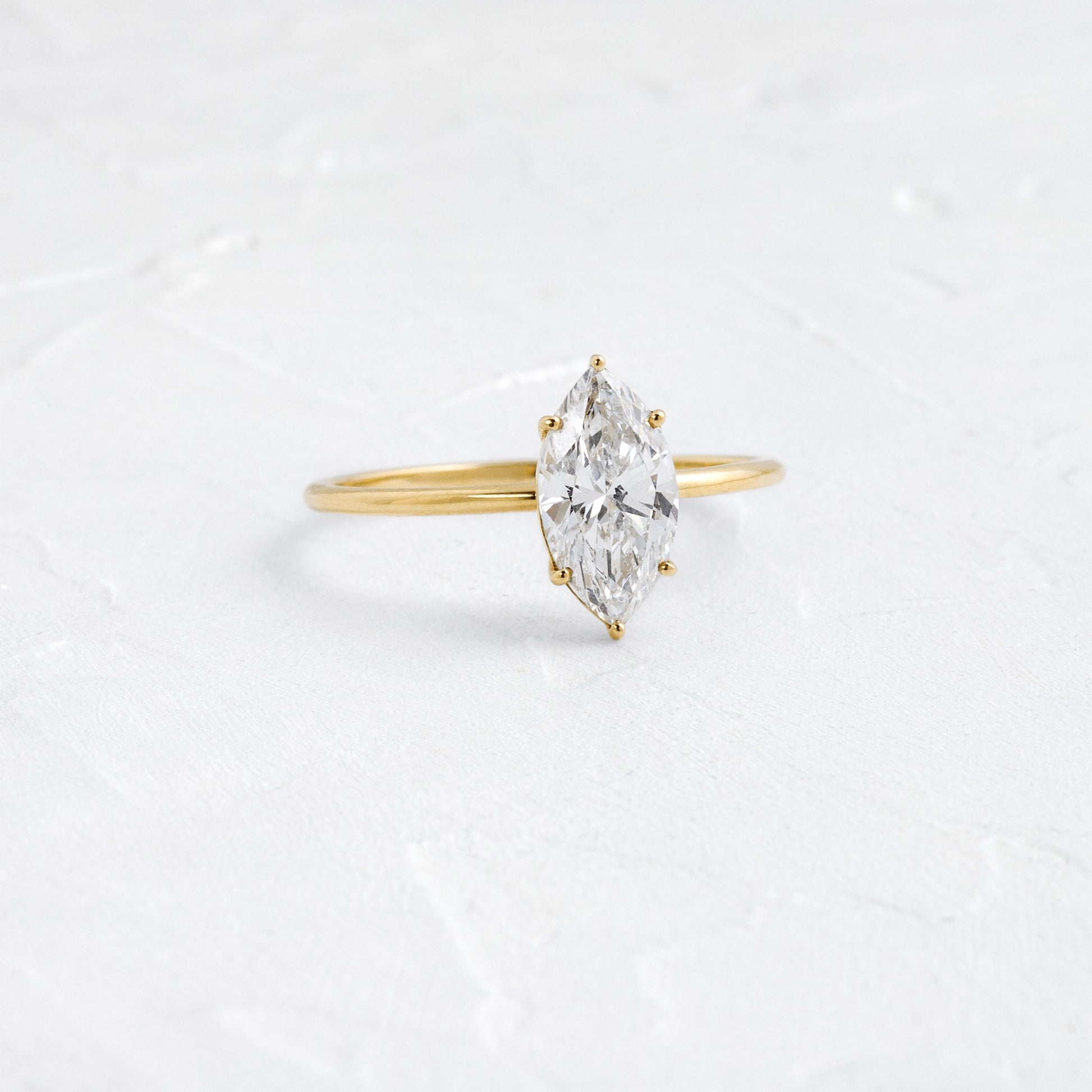 Solitaire-Marquise Lab Grown Diamond Engagement Ring