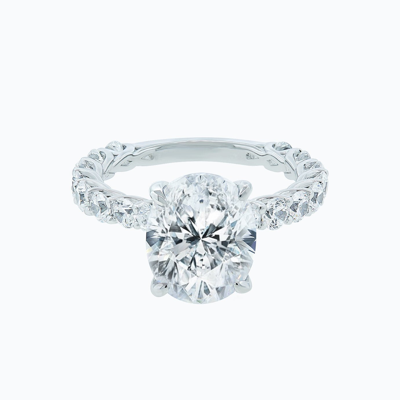 2.0 CT Oval Lab-Grown Diamond Hidden Halo Pave Engagement Ring 3