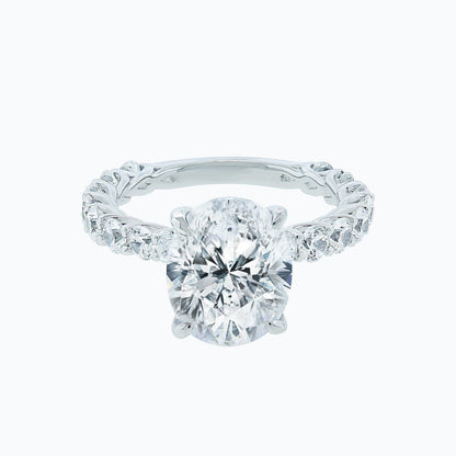 2.0 CT Oval Lab-Grown Diamond Hidden Halo Pave Engagement Ring 3