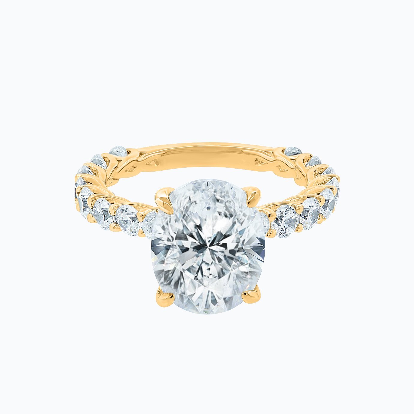 2.0 CT Oval Lab-Grown Diamond Hidden Halo Pave Engagement Ring 1