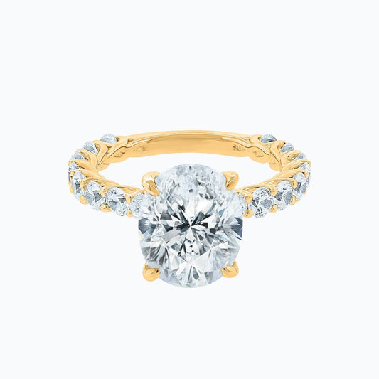 2.0 CT Oval Lab-Grown Diamond Hidden Halo Pave Engagement Ring 1