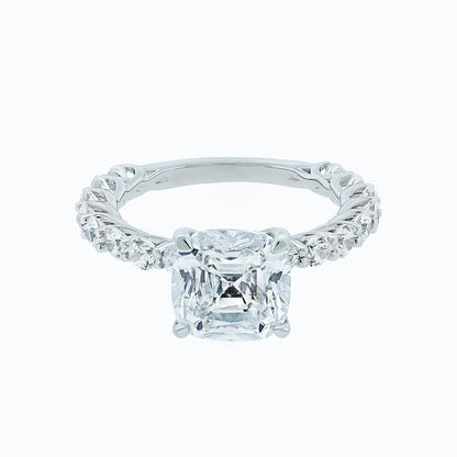 3 CT Asscher Cut Lab-Grown Diamond Pave Engagement Ring With Hidden Halo 3