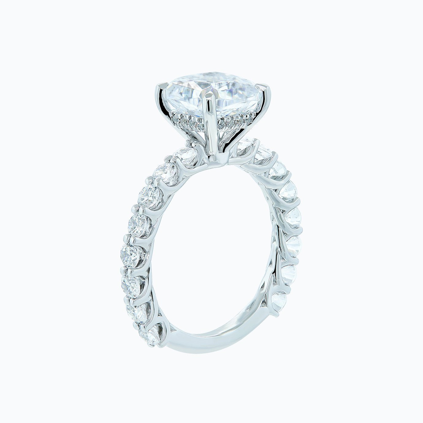 3 CT Asscher Cut Lab-Grown Diamond Pave Engagement Ring With Hidden Halo 5