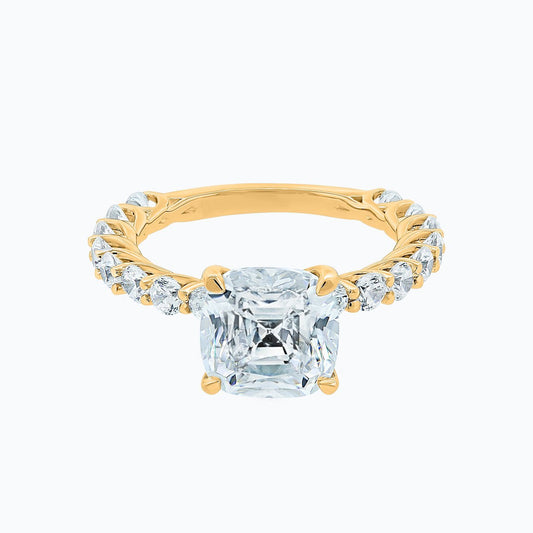 3 CT Asscher Cut Lab-Grown Diamond Pave Engagement Ring With Hidden Halo 1