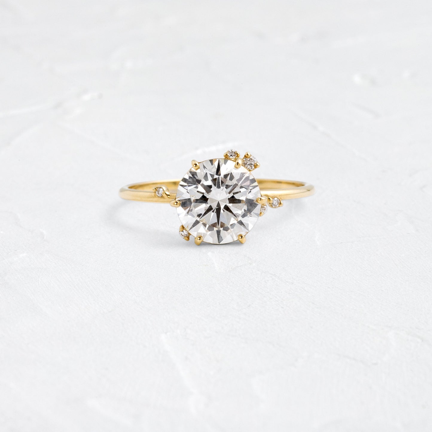 Dainty Cluster-Round Lab Grown Diamond Engagement Ring