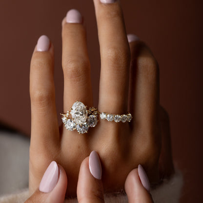 Cluster-Oval Lab Grown Diamond Engagement Ring