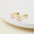 Load image into Gallery viewer, 0.2TCW Pear-Cut Lab-Grown Diamond Gold Stud Earrings
