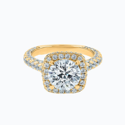 2.0 CT Round Lab-Grown Diamond Halo & Pave Engagement Ring 1