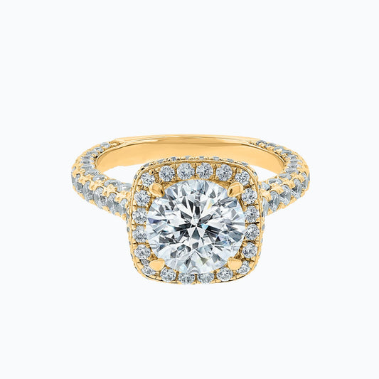 2.0 CT Round Lab-Grown Diamond Halo & Pave Engagement Ring 1