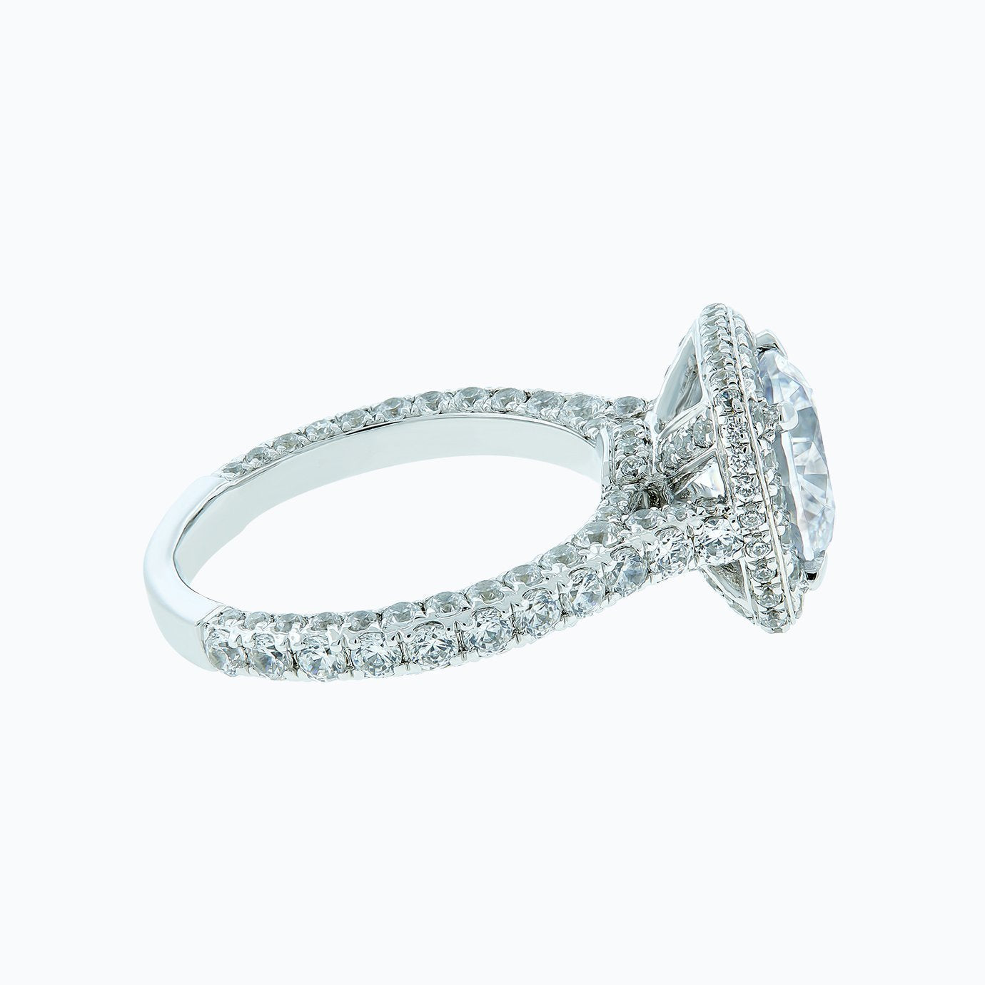 2.0 CT Round Lab-Grown Diamond Halo & Pave Engagement Ring