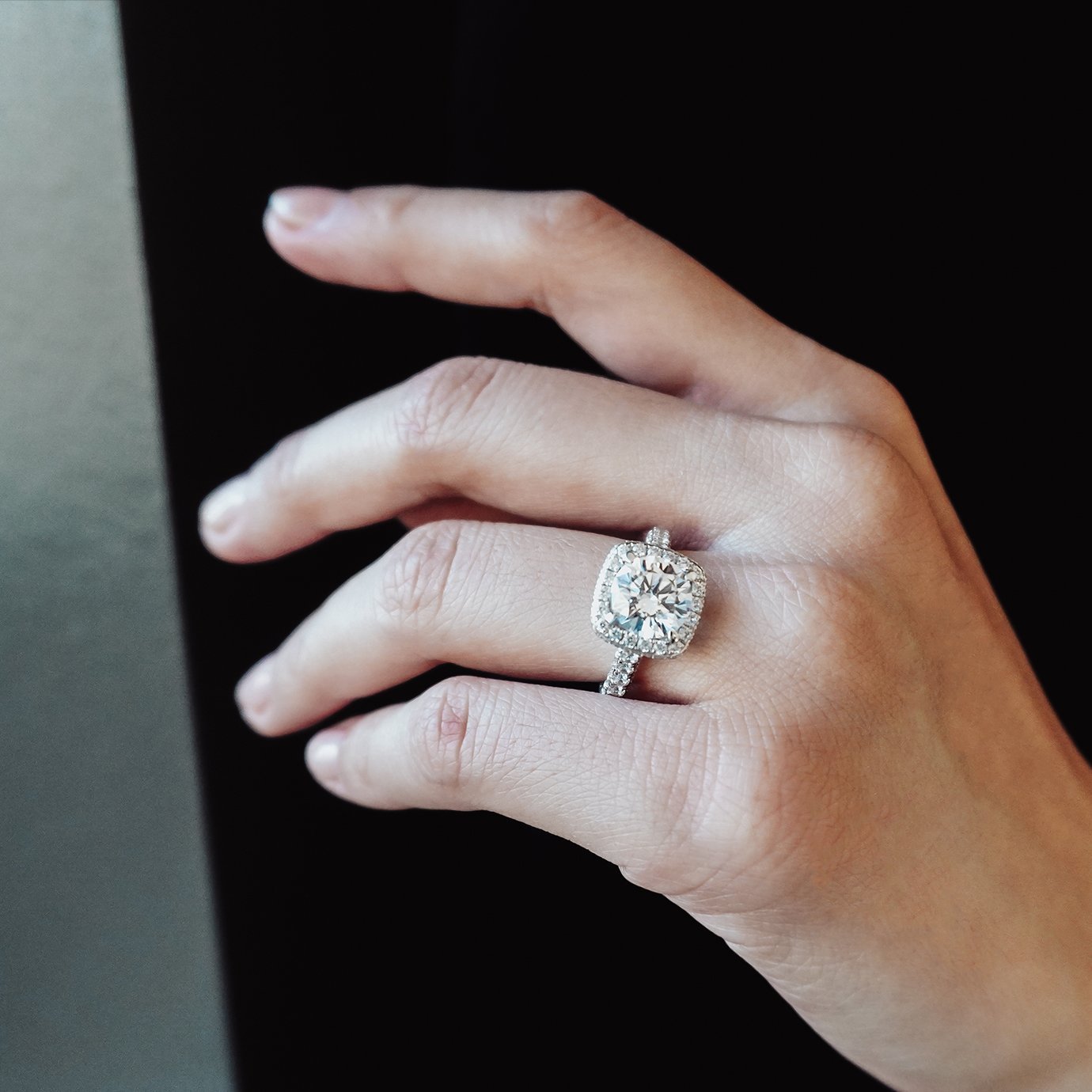 2.0 CT Round Lab-Grown Diamond Halo & Pave Engagement Ring 7