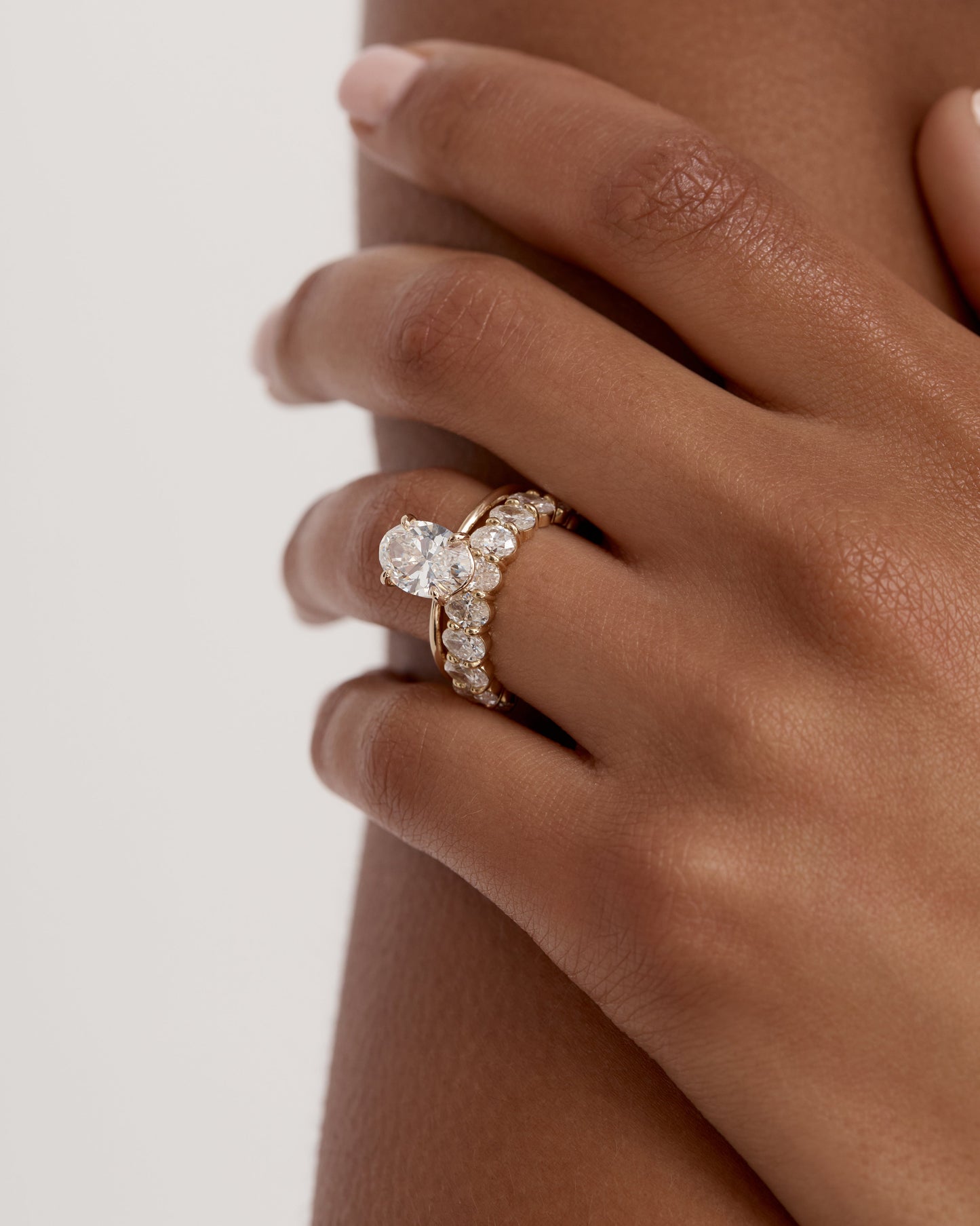 0.50 TCW Oval Lab Grown Diamond Half Eternity Wedding Band 5