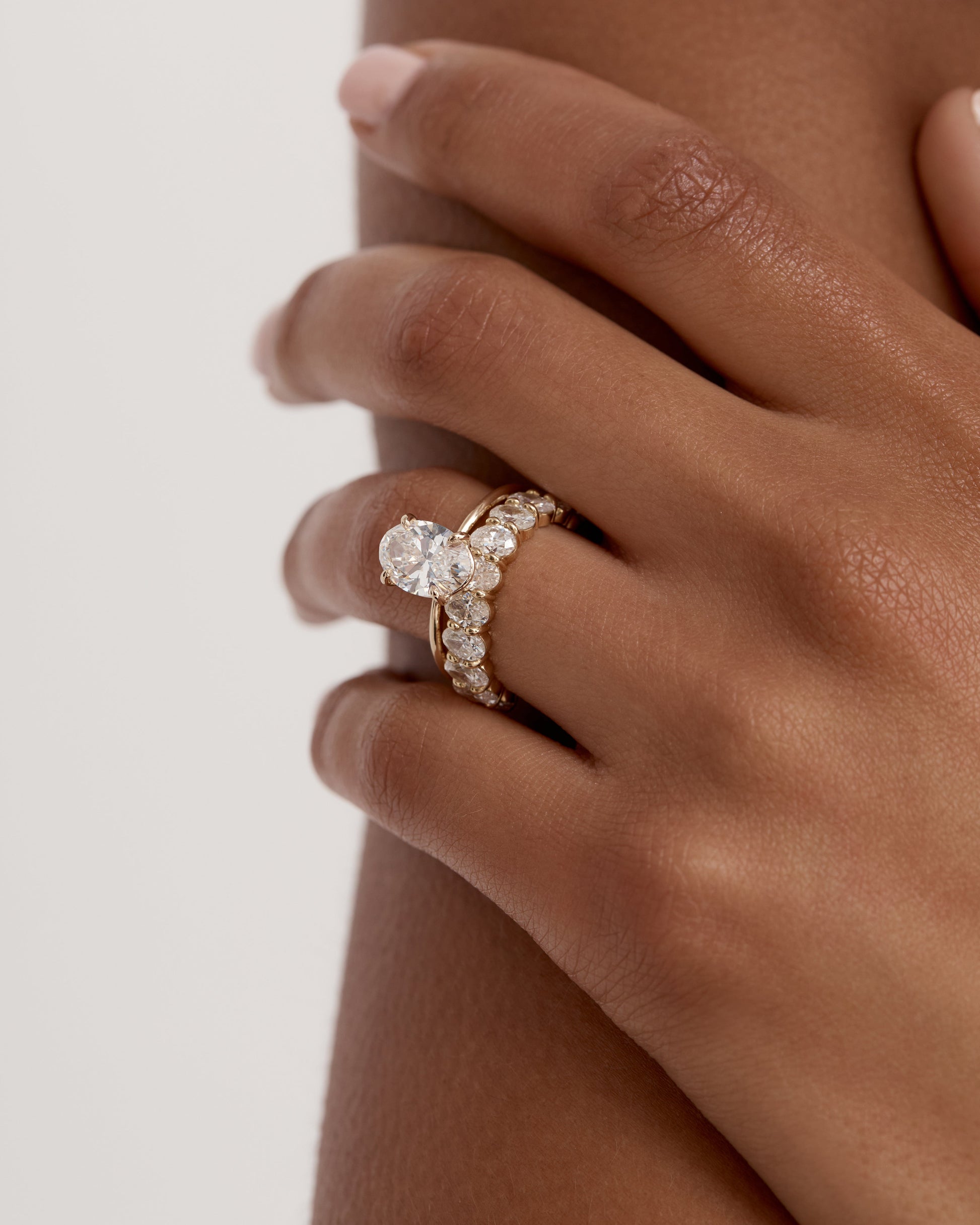 0.50 TCW Oval Lab Grown Diamond Half Eternity Wedding Band 5