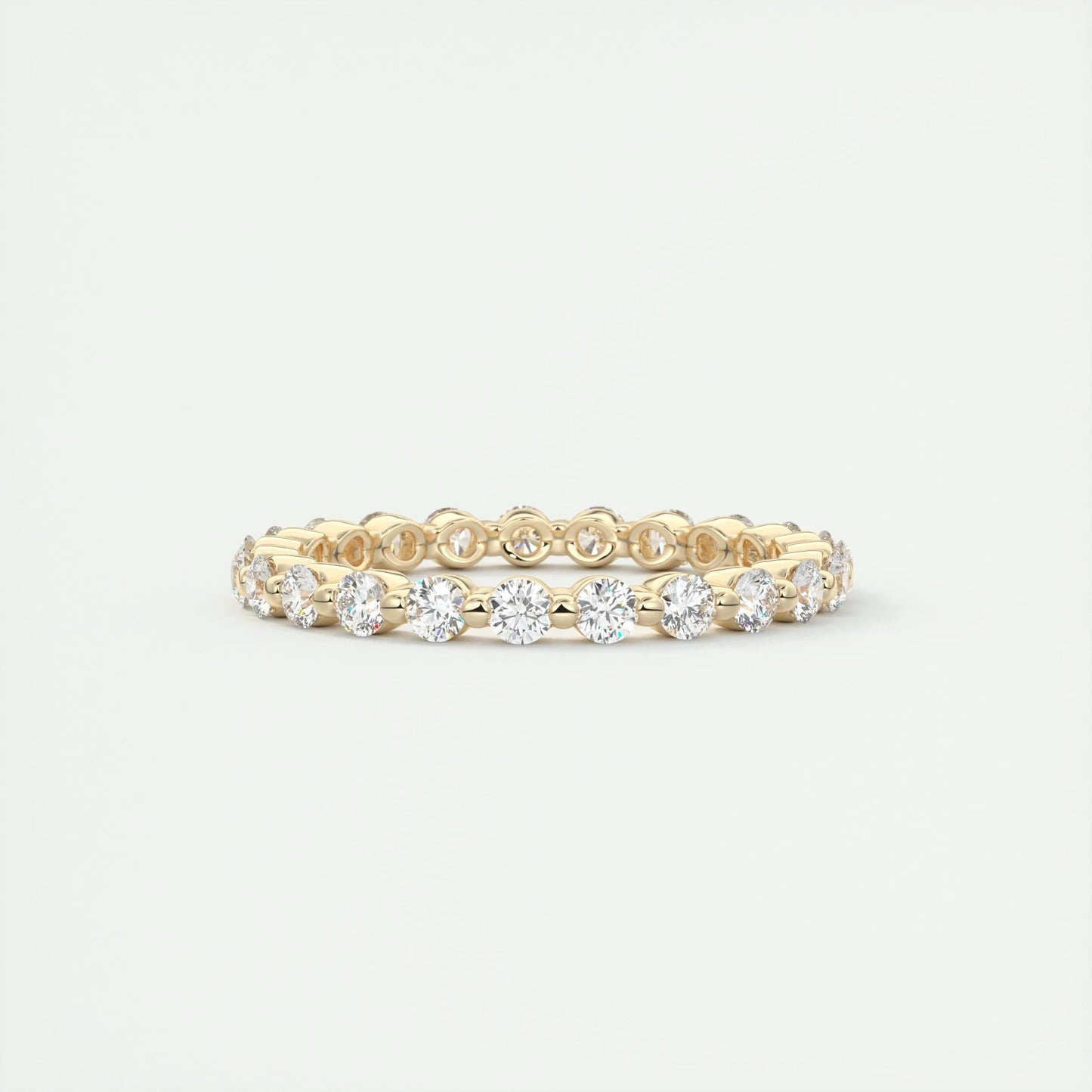 0.69 CT Round Full Eternity CVD EF/VVS Diamond Wedding Band 6