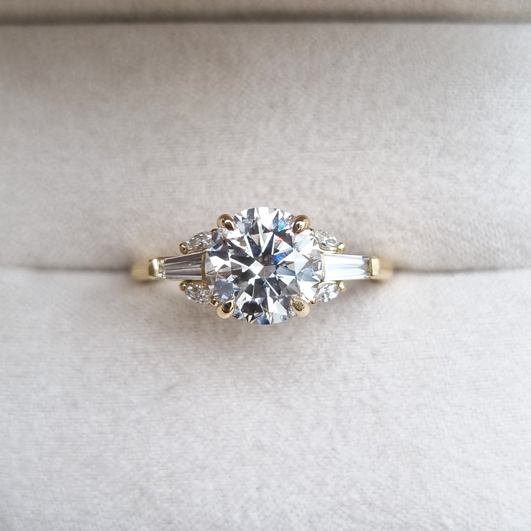 2.0 CT Round Lab-Grown Diamond Cluster Engagement Ring