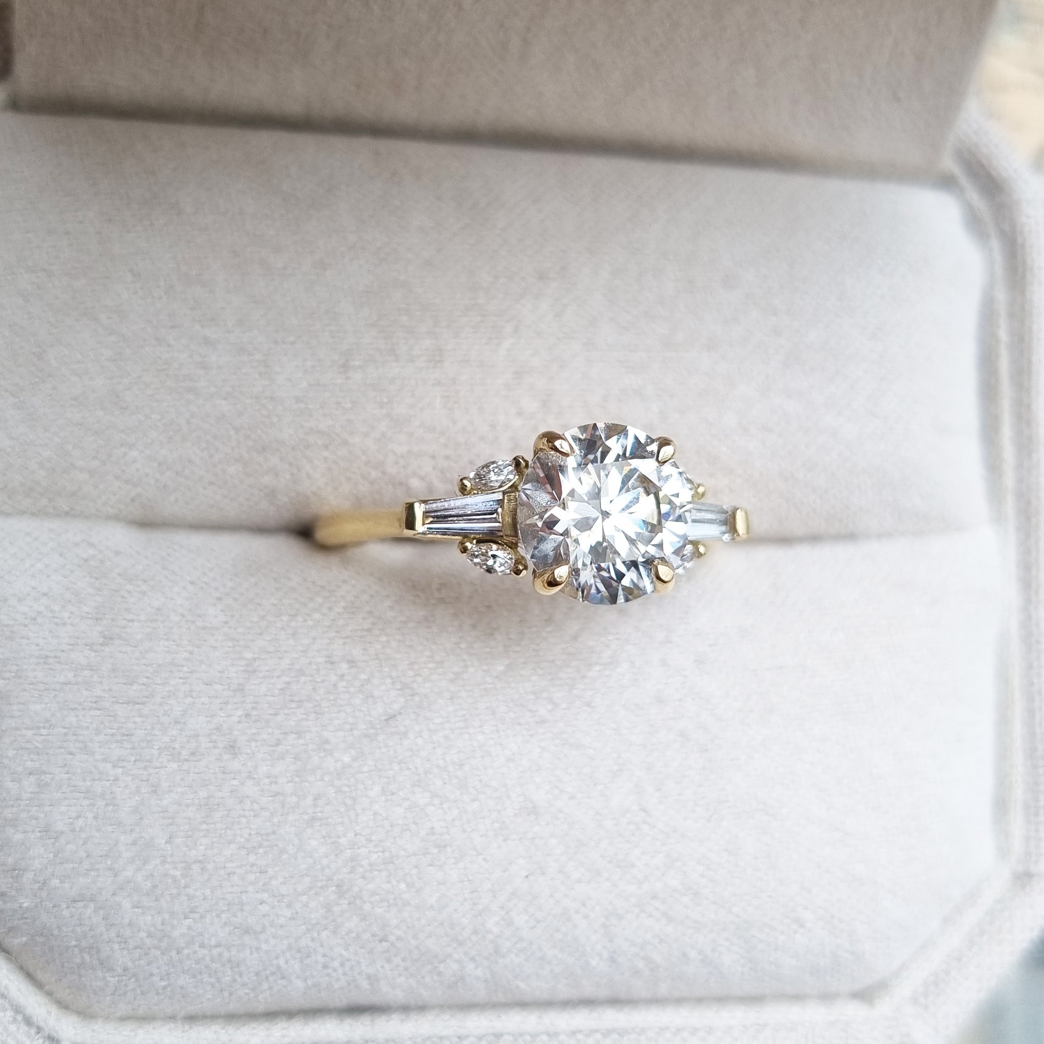 2.0 CT Round Lab-Grown Diamond Cluster Engagement Ring