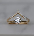 Load image into Gallery viewer, Elegant 0.225 TCW Round Lab-Grown Diamond V-Shaped Wedding Band
