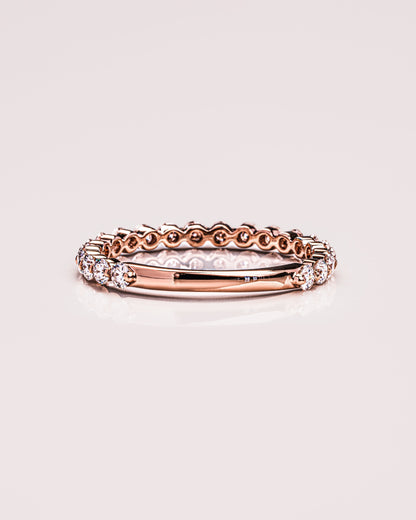 0.88 TCW Round Cut Half Eternity Lab Grown Diamond Wedding Band