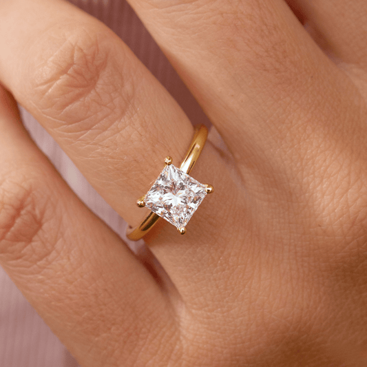 Hidden Halo-Princess Lab Grown Diamond Engagement Ring