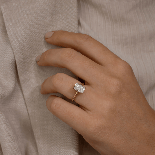 Hidden Halo-Round Lab Grown Diamond Engagement Ring