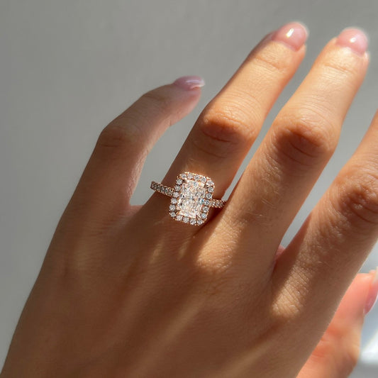 Halo & Pave-Radiant Lab Grown Diamond Engagement Ring