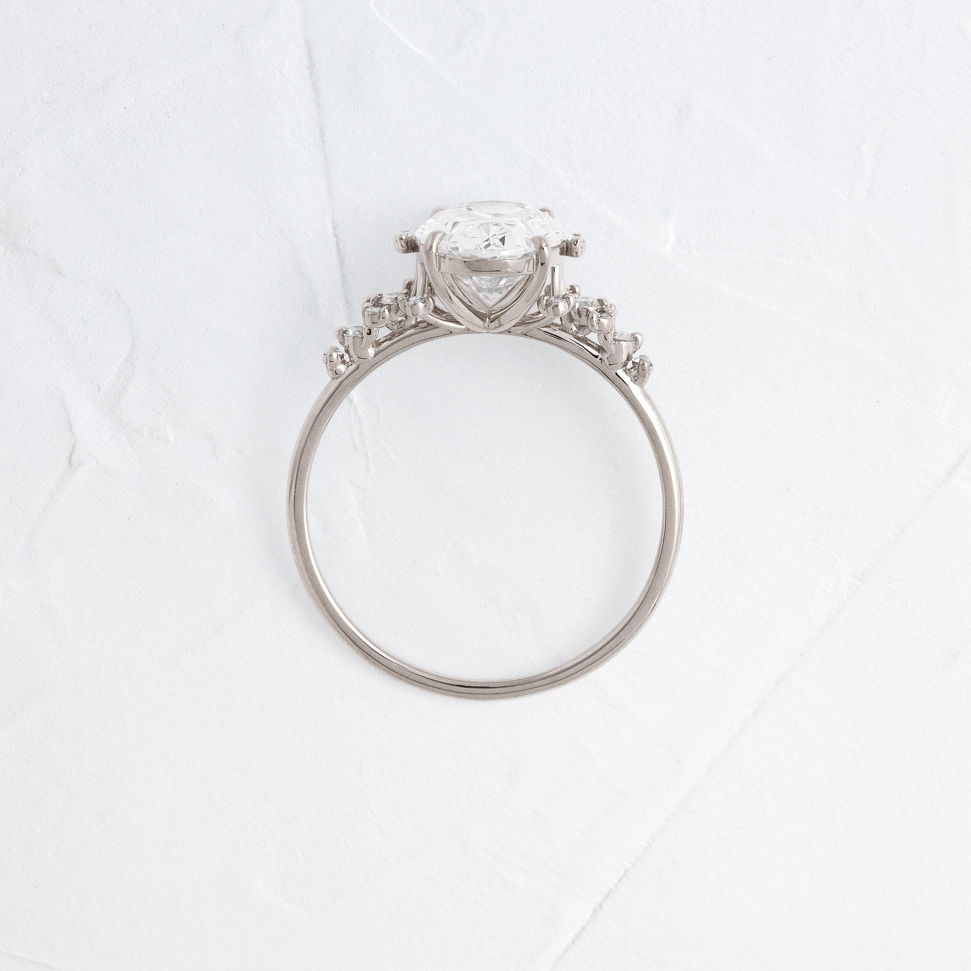 Cluster Style-Oval Lab Grown Diamond Engagement Ring